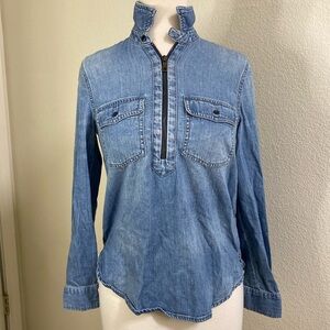 Madewell Denim long sleeve zipper‎ accent size XS